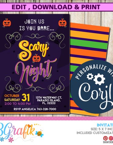 Scary Night Halloween Invitation