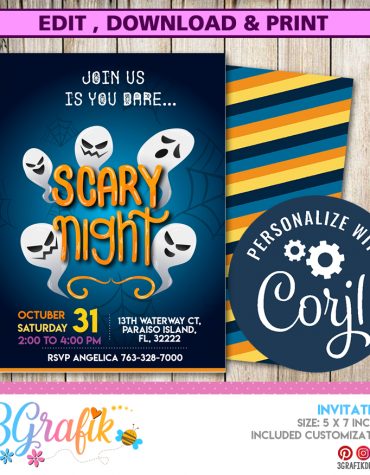 Scary Night Halloween Invitation