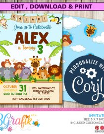 Safari Birthday Invitation