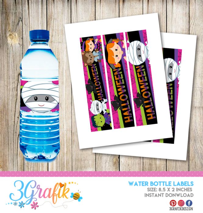 Halloween  – Water Bottle Label – Printable