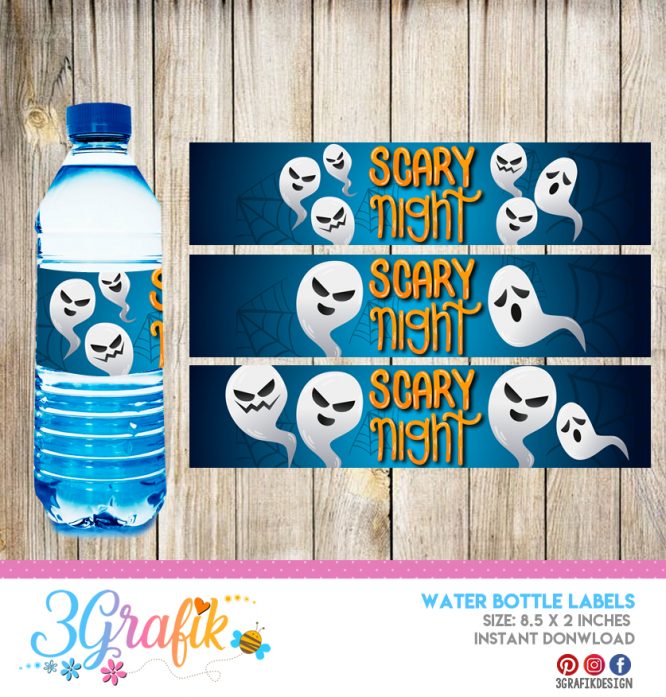 Halloween  – Water Bottle Label – Printable