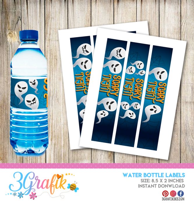 Halloween  – Water Bottle Label – Printable