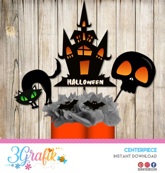 Haunted house Halloween Centerpiece
