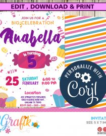 Candy Birthday Invitation