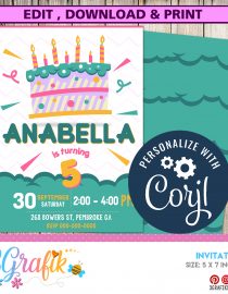 Cake birthday invitation