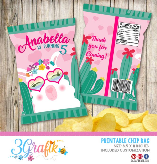 Llama– Chip Bag – Printable