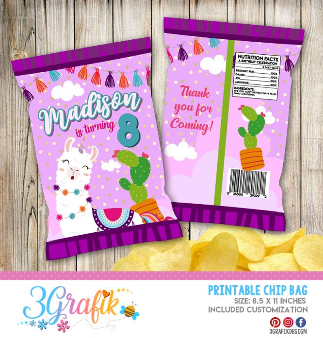 Chip Bag-Llama-Printable-Birthday-Party