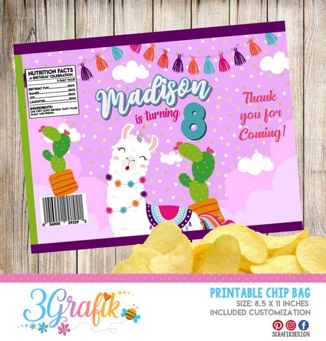 Chip Bag-Llama-Printable-Birthday-Party