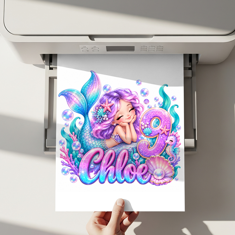 Personalized Mermaid Cake Topper