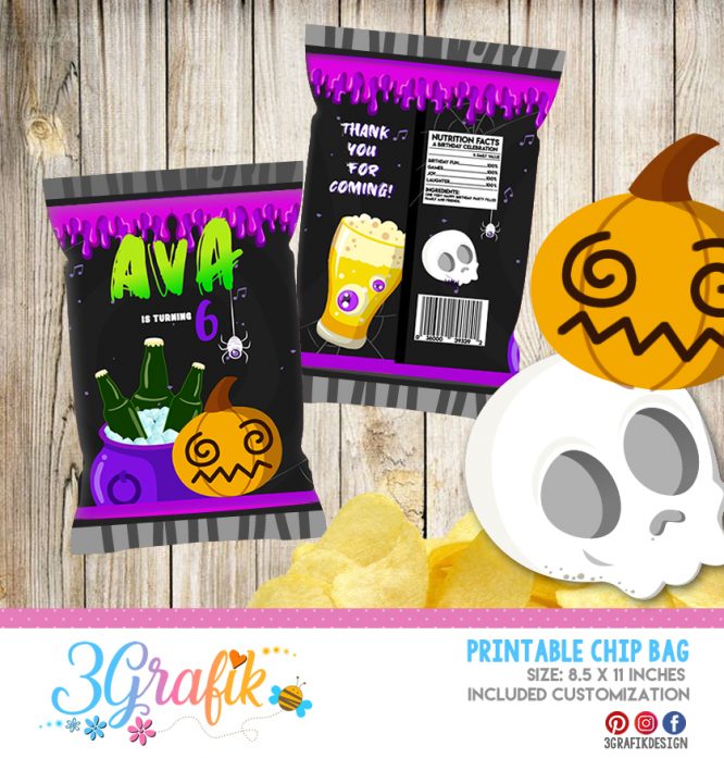 Pumpkin Halloween Chip Bags