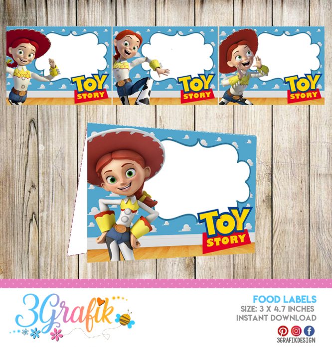 Toy Story 4 Food Tent Cards