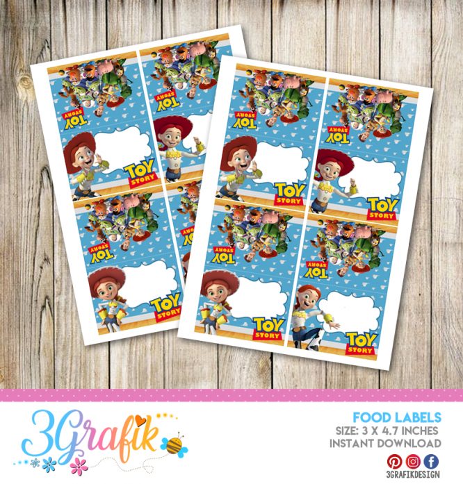 Toy Story 4 Food Tent Cards