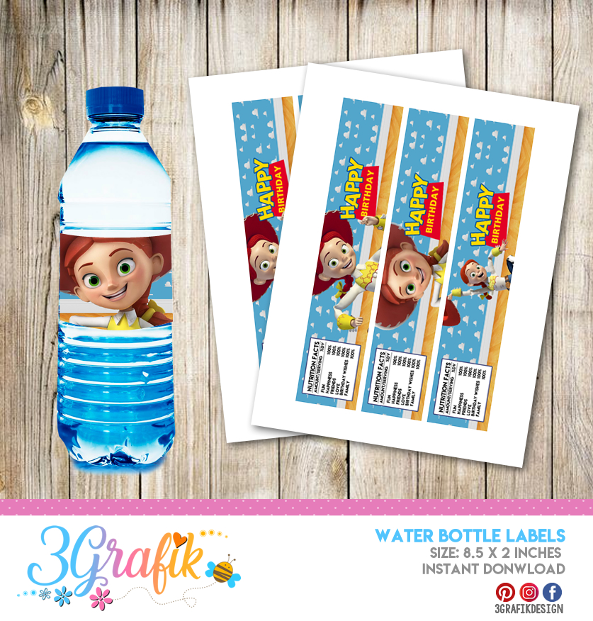 Toy Story 4 Birthday Water Bottle Label