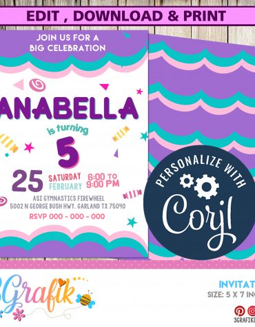 Girl-Birthday Party-Invitation
