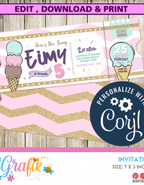 Ice cream-Invitation-Digital-birthday Party