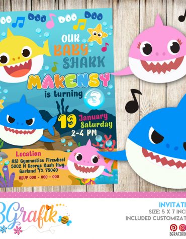 Baby Shark-Birhtday-Party-invitation-editable