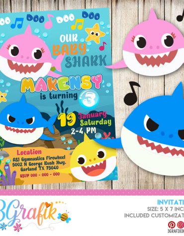 Baby Shark-Birhtday-Party-invitation-editable