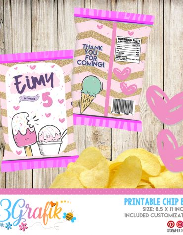 Ice Cream-Chip Bag-Editable-Party