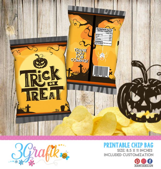 Trick or Treat Halloween Chip Bags