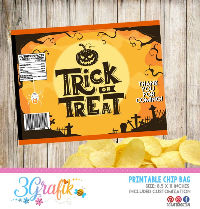 Trick or Treat Halloween Chip Bags