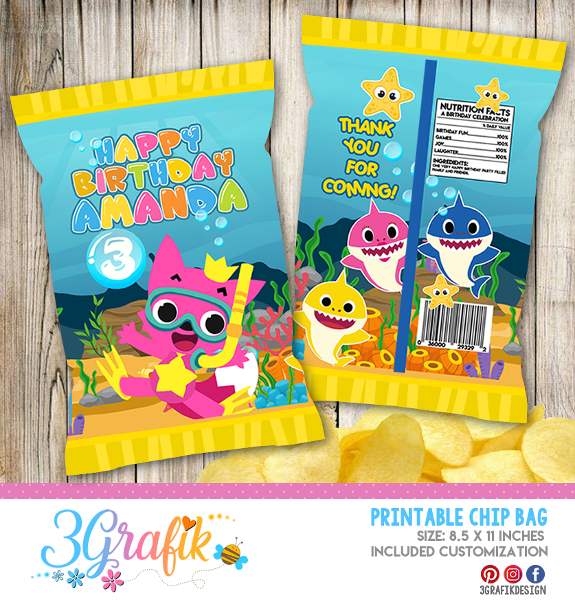 Baby Shark Chip Bags party supplies