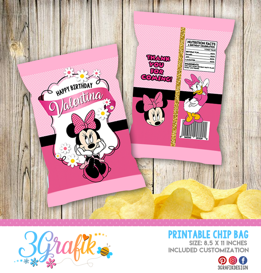 Mickey Mouse & Minnie Mouse themed Chip Bag 🥰🤫 * * Templates availab