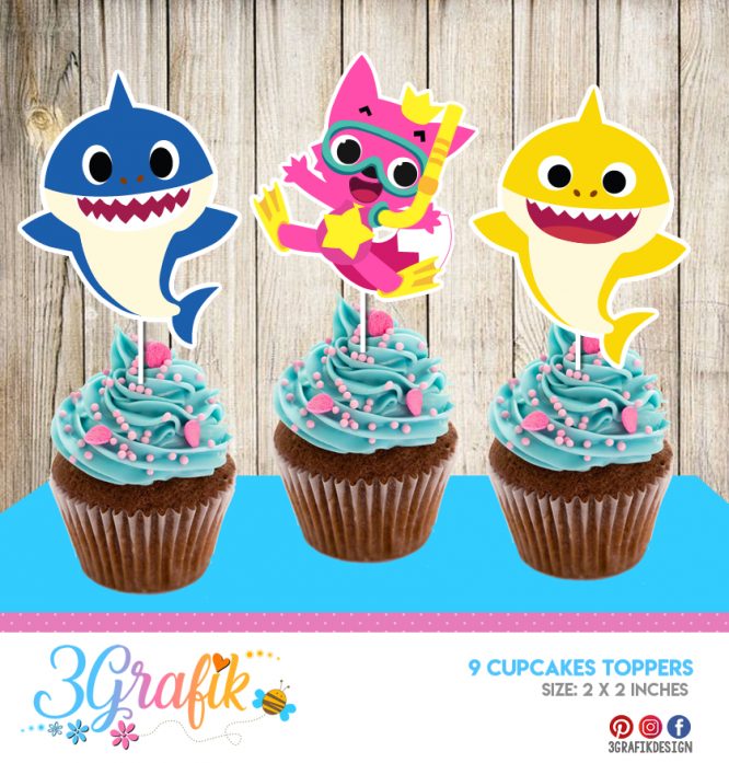 Baby Shark-Birhtday-Party-cupcake-topper
