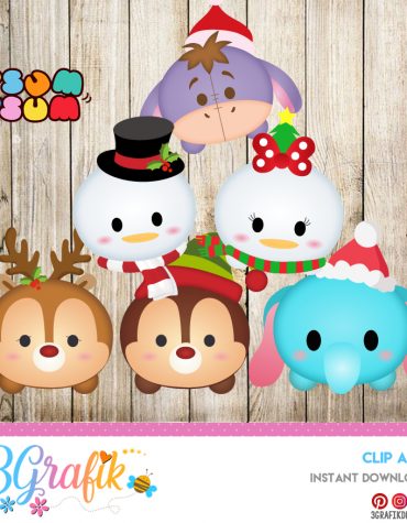 Tsum Tsum-Christmas-Clip Art