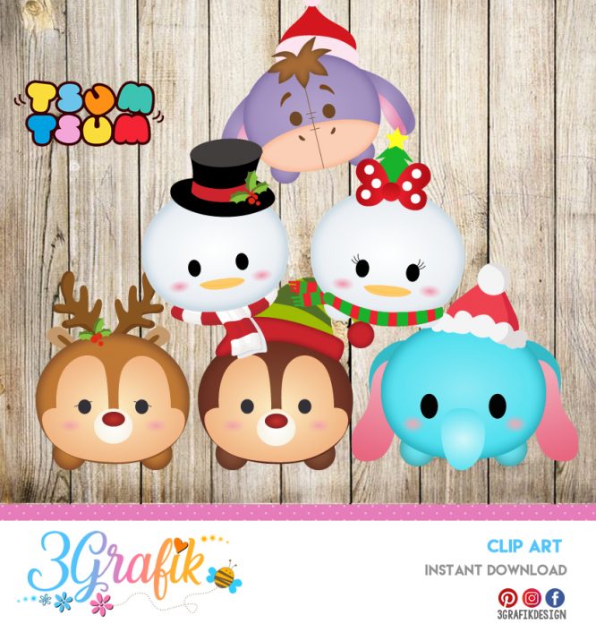 Tsum Tsum-Christmas-Clip Art