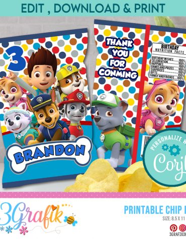 Paw Patrol Chip Bag