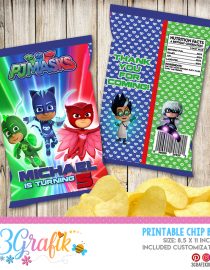 PJ Mask Chip Bag printable