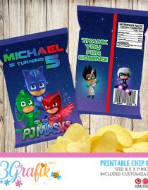 PJ Mask Chip Bag printable