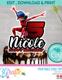 Miraculous ladybug cake topper