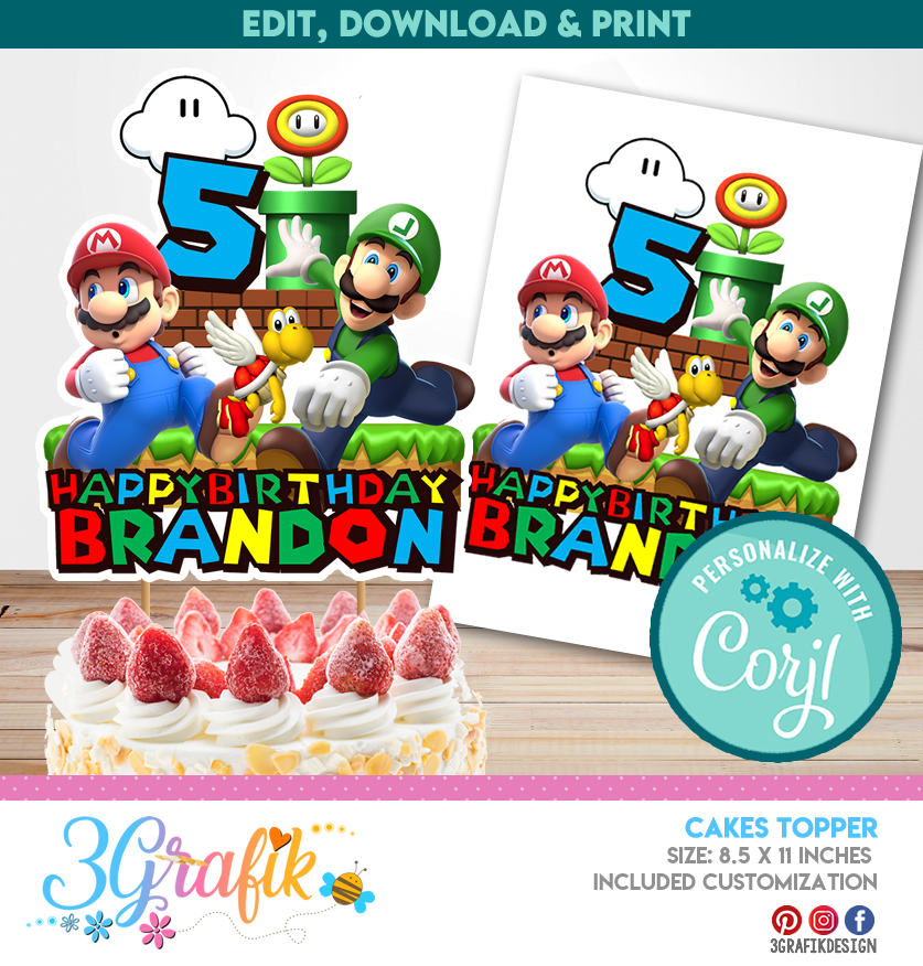 Super Mario Brothers IMAGE Download Use as Printable (Download Now) 