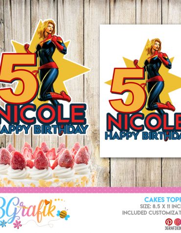 Captain Marvel Cake Topper