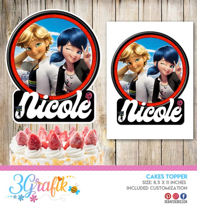 Miraculous ladybug cake topper | Ladybug Birthday Cake Topper