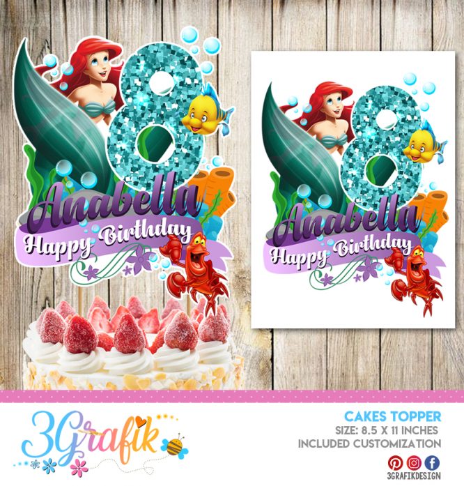 Little Mermaid Cake Topper