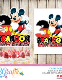 Mickey Mouse Cake Topper Digital