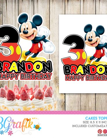 Mickey Mouse Cake Topper Digital