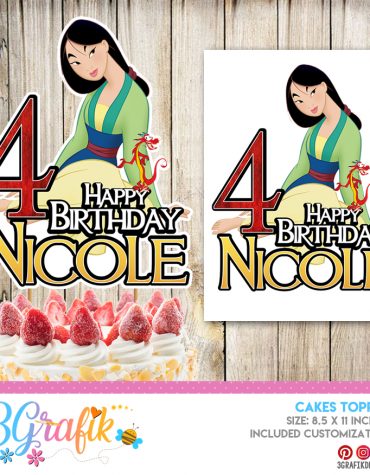 Mulan Cake Topper printable