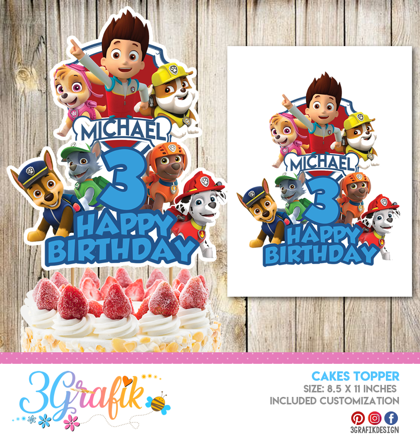 ▷ Paw Patrol Cake Topper Paw patrol birthday Cake