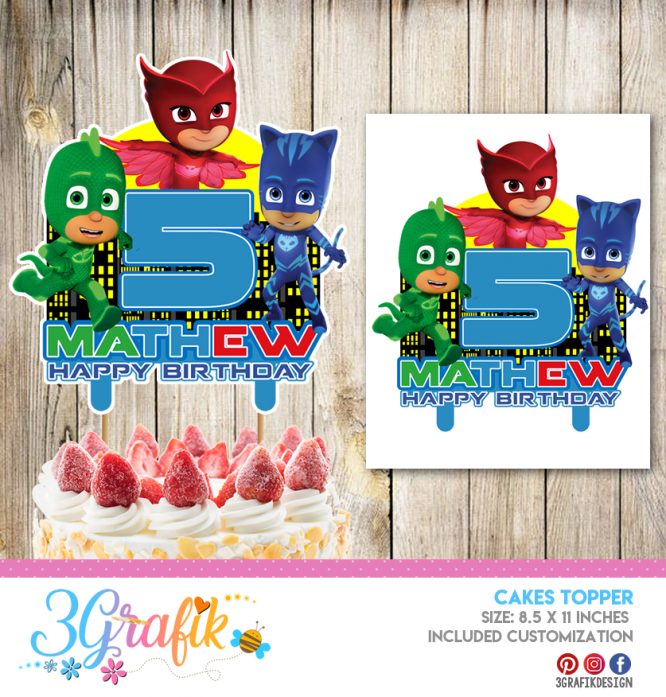 Pj Mask Cake Topper