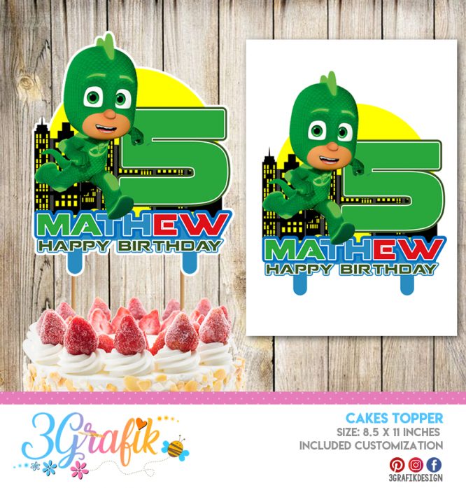 Pj Mask Cake Topper Digital