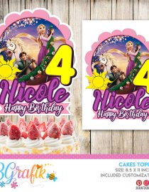 Rapunzel Cake Topper printable | Rapunzel birthday Cake Topper
