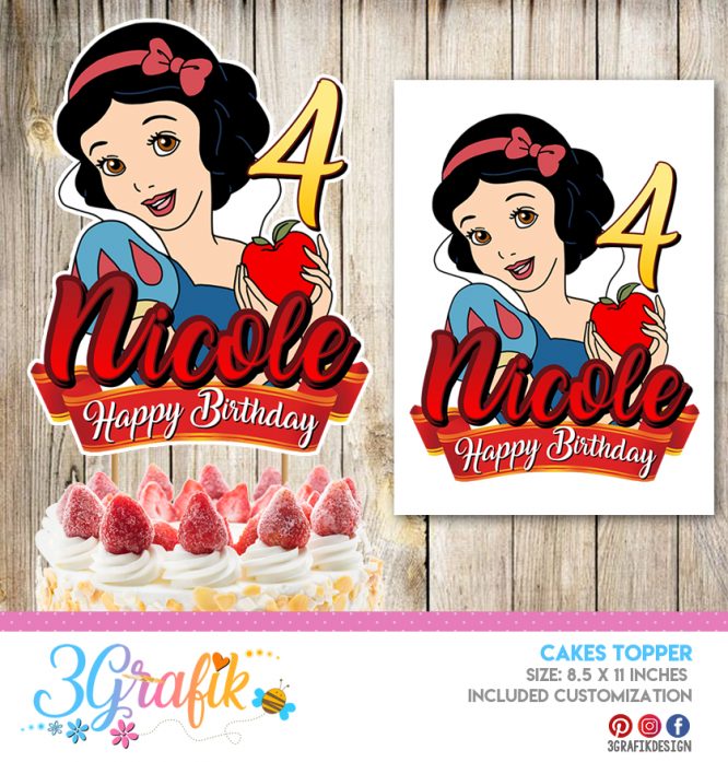 Snow White Cake Topper printable