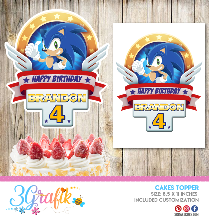 Super Sonic the Hedgehog Cake Topper 