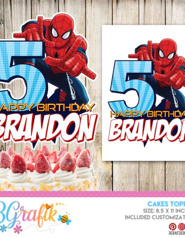 Spiderman cake topper digital