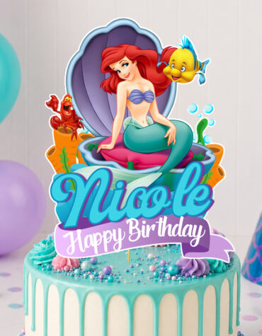 Personalized Ariel Little Mermaid Cake Topper