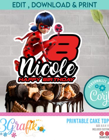 Miraculous Cake Topper Printable