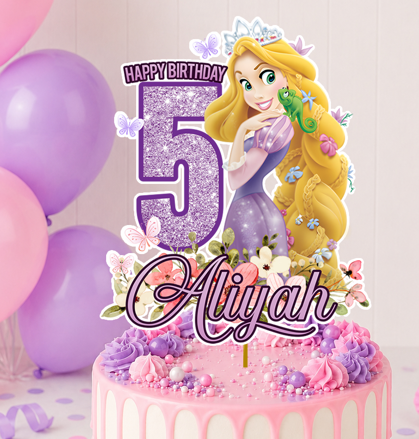 Editable Rapunzel Cake Topper